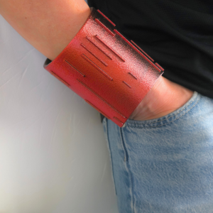 Alternative view of Vectra - Brățară roșu-negru imprimată 3D