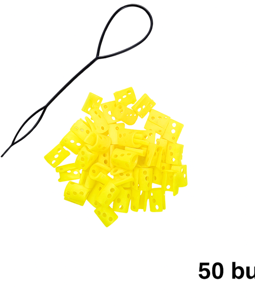 DotClip - Set inele păr galbene fosforescente 50 buc.