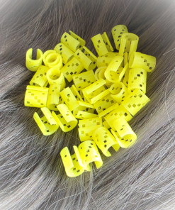 GeoClip - Set inele păr galbene fosforescente 50 buc. - imagine 6