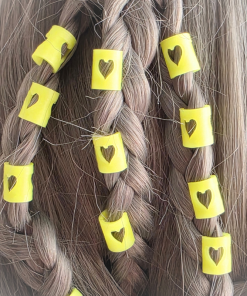 HeartClip - Set inele de păr galbene fosforescente 50 buc. - imagine 7