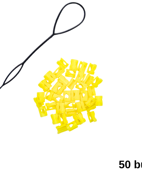 HeartClip - Set inele de păr galbene fosforescente 50 buc.