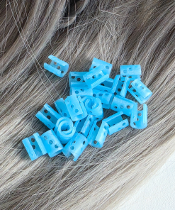 DotClip - Set inele păr albastre fosforescente 50 buc. - imagine 7