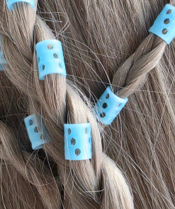 DotClip - Set inele păr albastre fosforescente 50 buc. - imagine 6