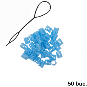 DotClip - Set inele păr albastre fosforescente 50 buc.