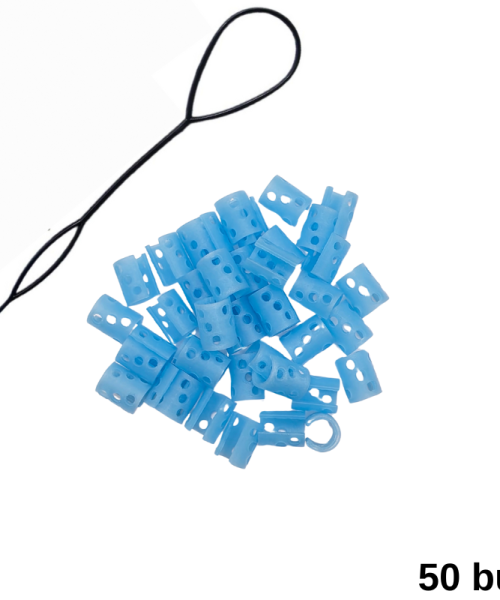 DotClip - Set inele păr albastre fosforescente 50 buc.