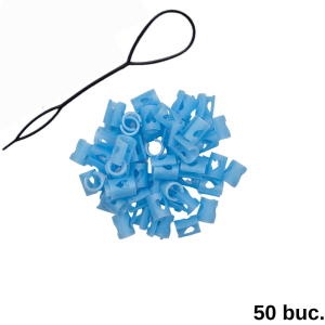 HeartClip - Set inele de păr albastre fosforescente 50 buc.