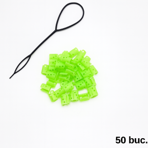DotClip - Set inele păr verzi fosforescente 50 buc.