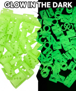 GeoClip - Set inele păr verzi fosforescente 50 buc. - imagine 6