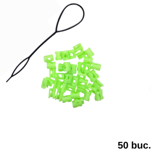 HeartClip - Set inele de păr verzi fosforescente 50 buc.