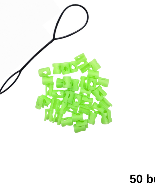 HeartClip - Set inele de păr verzi fosforescente 50 buc.