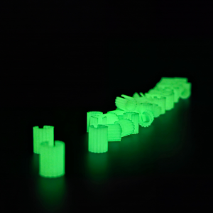 Alternative view of RibWave - Set inele păr fosforescente verzi 50 buc.