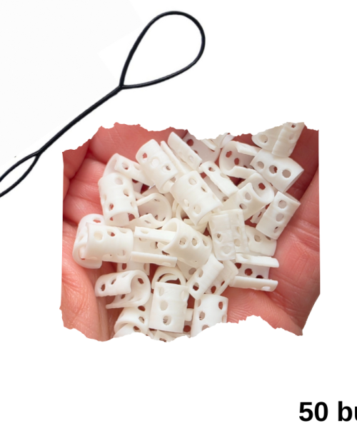 DotClip - Set inele păr albe 50 buc.
