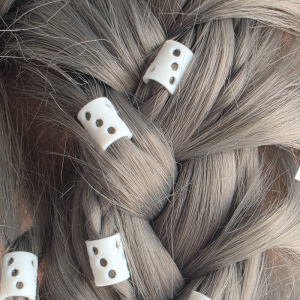 Alternative view of DotClip - Set inele păr albe 50 buc.