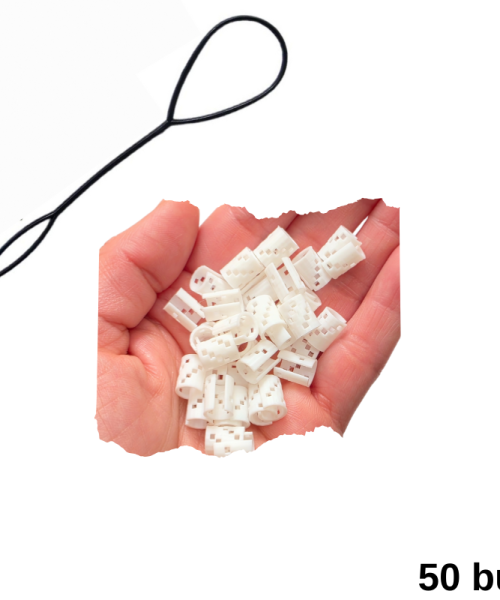 GeoClip - Set inele păr albe 3D