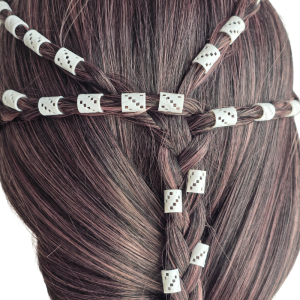 Alternative view of GeoClip - Set inele păr albe 3D