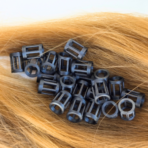 Alternative view of AirRing - Set inele păr negre 50 buc.