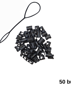 HeartClip - Set inele de păr negre 50 buc.