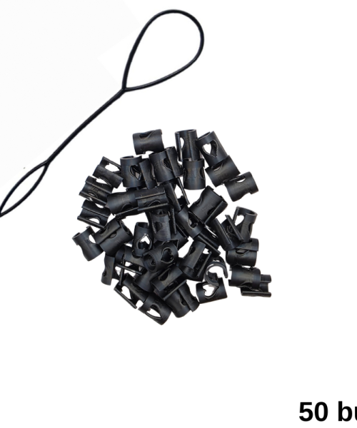 HeartClip - Set inele de păr negre 50 buc.