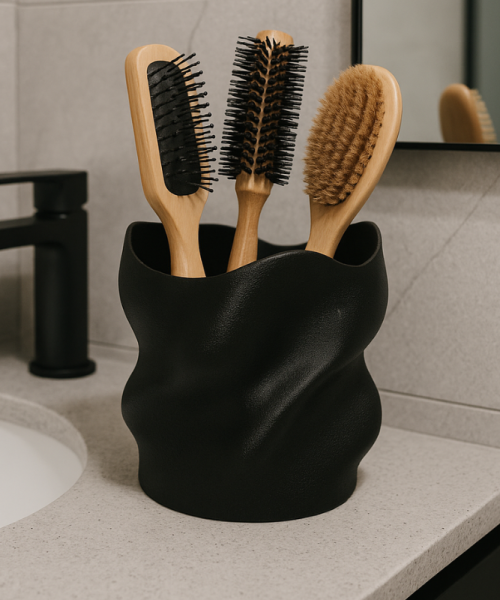 Eteria - Vază decorativă negru imprimată 3D - imagine 8