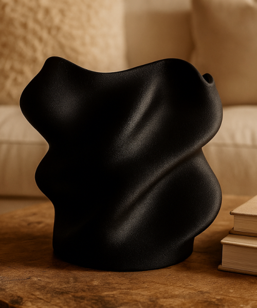 Eteria - Vază decorativă negru imprimată 3D - imagine 9