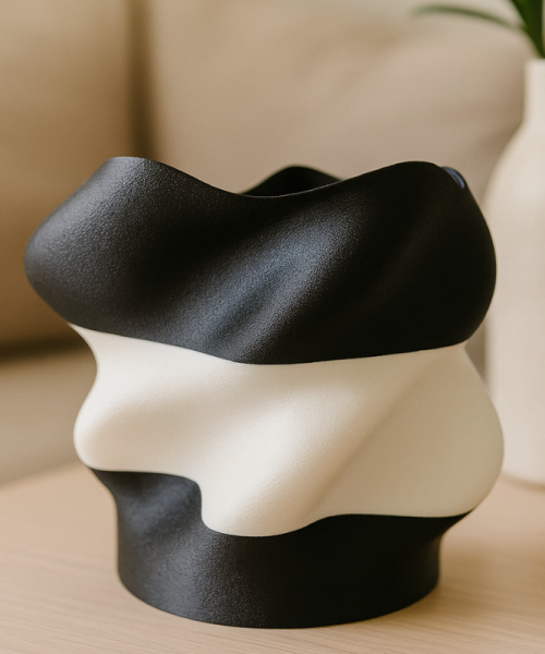 Eteria - Vază decorativă alb-negru 3D - imagine 11