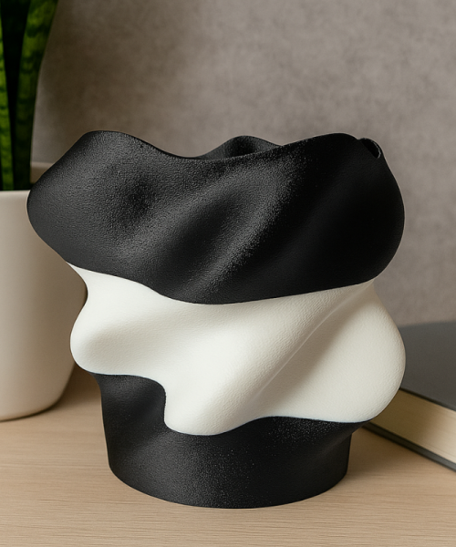 Eteria - Vază decorativă alb-negru 3D - imagine 12