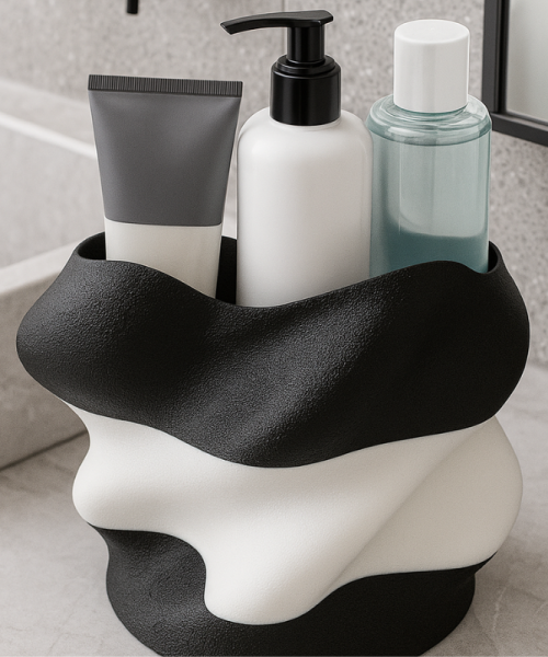 Eteria - Vază decorativă alb-negru 3D - imagine 9