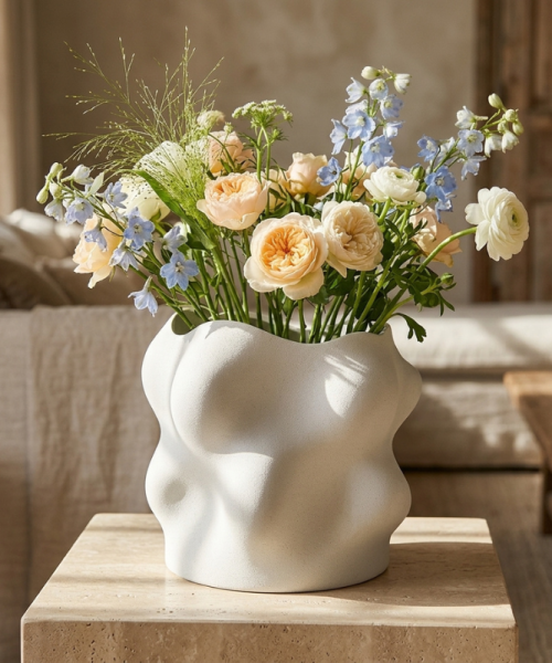 Nuvia - Vază decorativă marble imprimată 3D - imagine 5