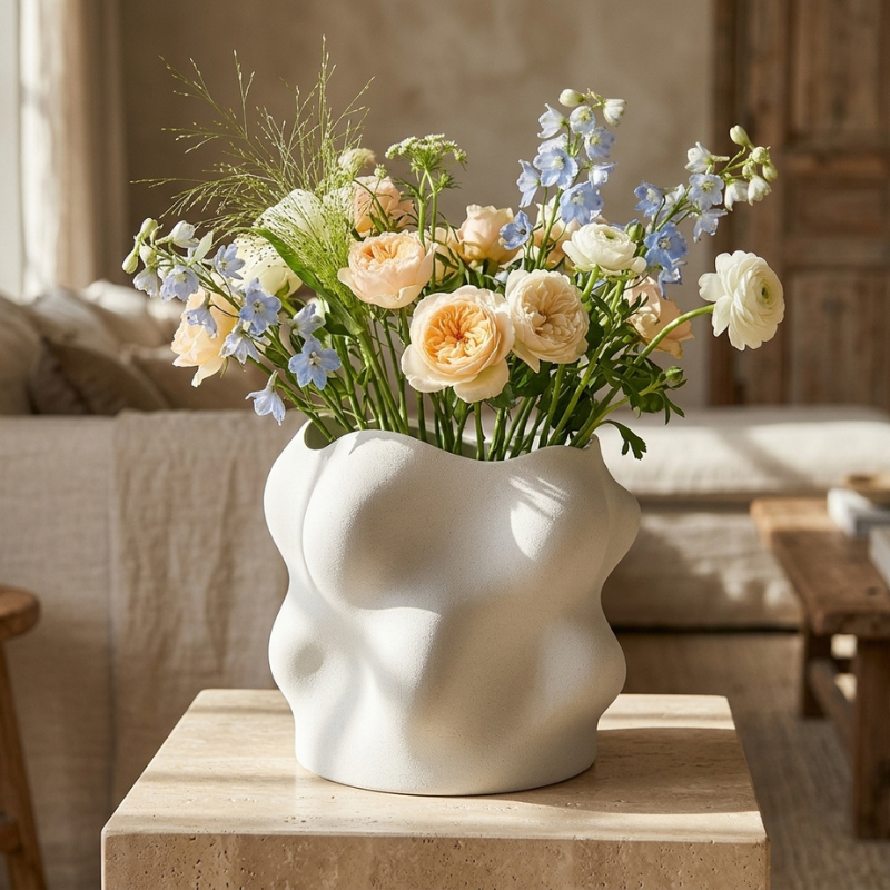 Nuvia - Vază decorativă marble imprimată 3D - imagine 5