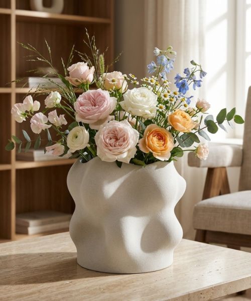 Nuvia - Vază decorativă marble imprimată 3D - imagine 7