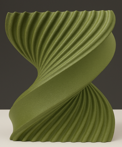 Spira - Vază decorativă verde imprimată 3D - imagine 12