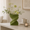 Spira - Vază decorativă verde imprimată 3D