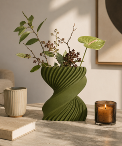 Alternative view of Spira - Vază decorativă verde imprimată 3D