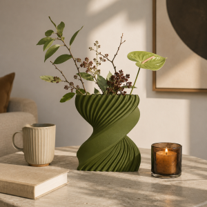 Alternative view of Spira - Vază decorativă verde imprimată 3D