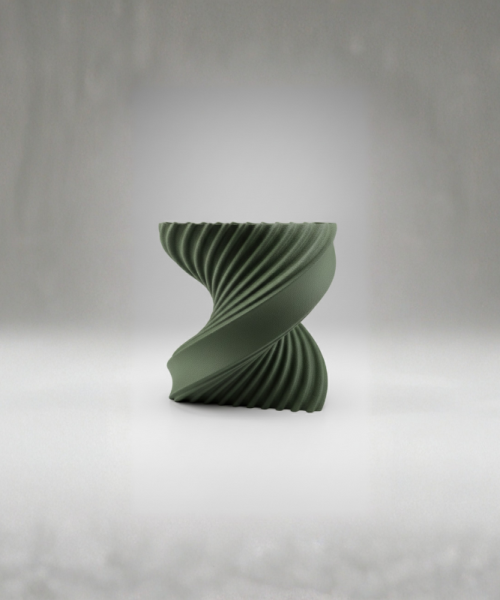 Spira - Vază decorativă verde imprimată 3D - imagine 6