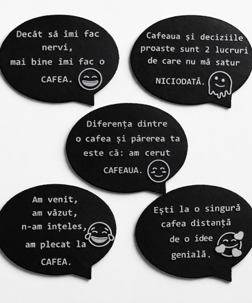 Set 5 Magneți Frigider - Cafea și Sarcasm