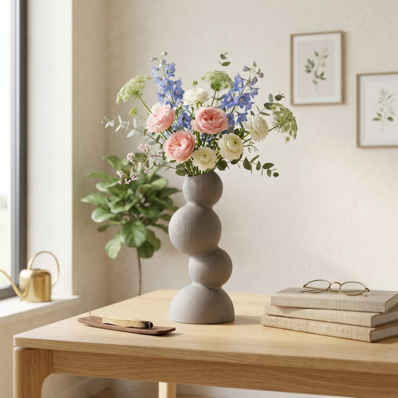 Sphera – Vază decorativă impermeabilă marble imprimată 3D cu luminițe cadou - imagine 11