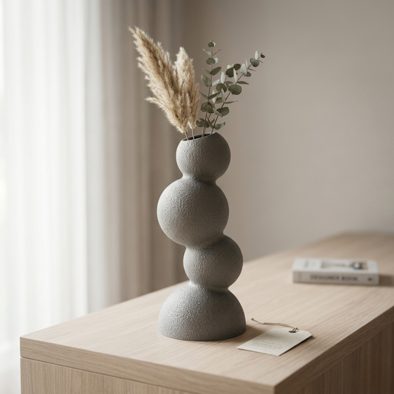 Sphera – Vază decorativă impermeabilă marble imprimată 3D cu luminițe cadou - imagine 3