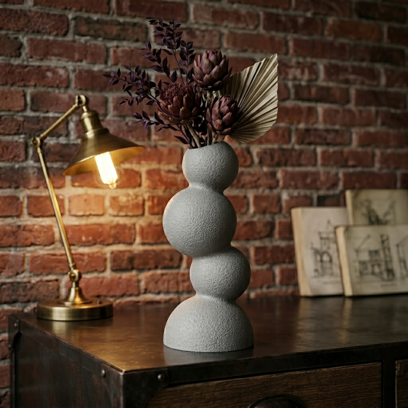 Sphera – Vază decorativă impermeabilă marble imprimată 3D cu luminițe cadou - imagine 4