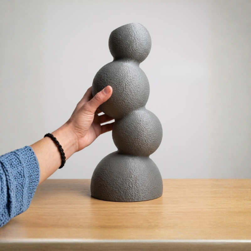 Sphera – Vază decorativă impermeabilă marble imprimată 3D cu luminițe cadou - imagine 7