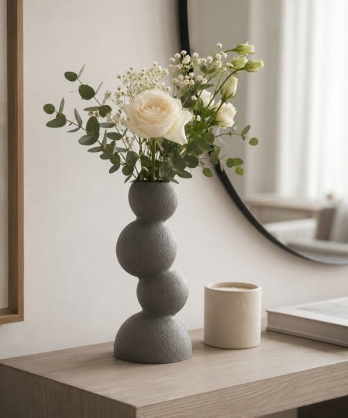 Sphera – Vază decorativă impermeabilă marble imprimată 3D cu luminițe cadou
