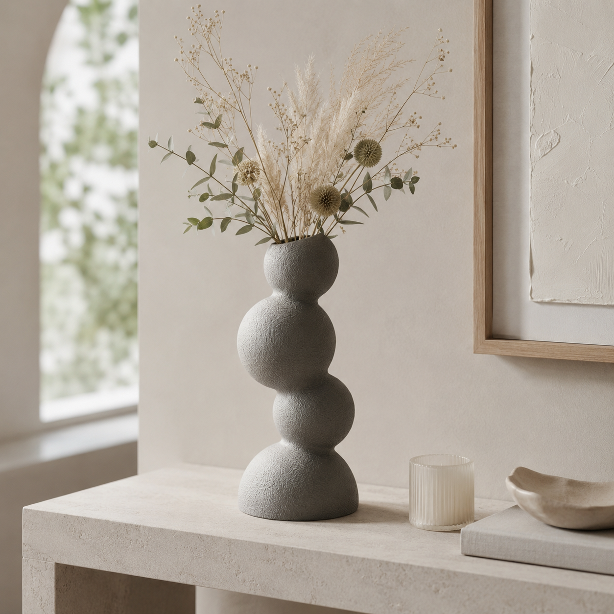 Sphera – Vază decorativă impermeabilă marble imprimată 3D cu luminițe cadou - imagine 10
