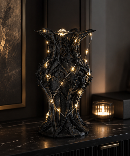 Alternative view of Noctis – Vază decorativă gothic imprimată 3D