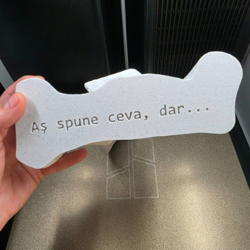 Mira – Statuetă decorativă abstractă marble imprimată 3D cu luminițe cadou - imagine 8