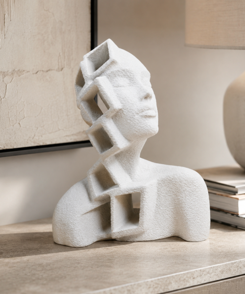 Mira – Statuetă decorativă abstractă marble imprimată 3D cu luminițe cadou