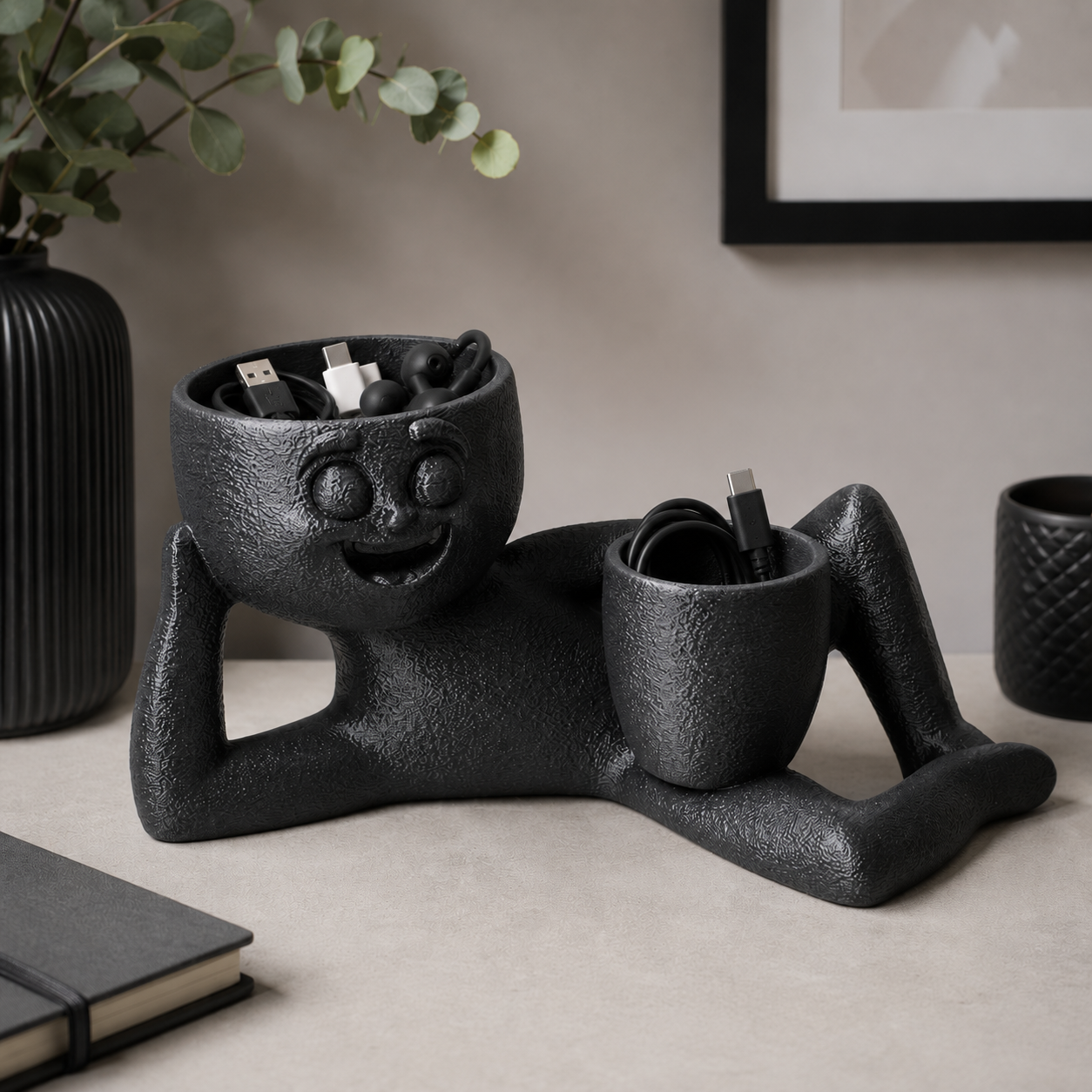 Milo – Organizator negru 3D cu luminițe cadou - imagine 4