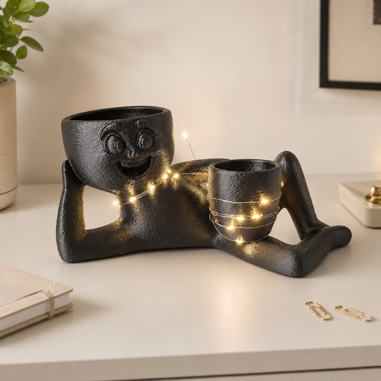 Milo – Organizator negru 3D cu luminițe cadou - imagine 6