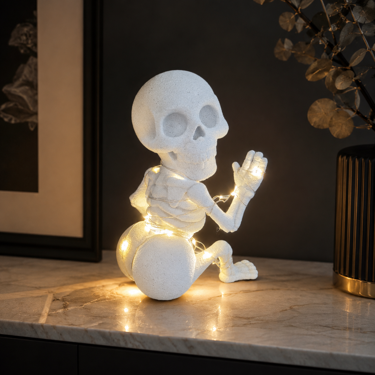 Etern - statuetă decorativă, imprimată 3D, luminițe cadou - imagine 2