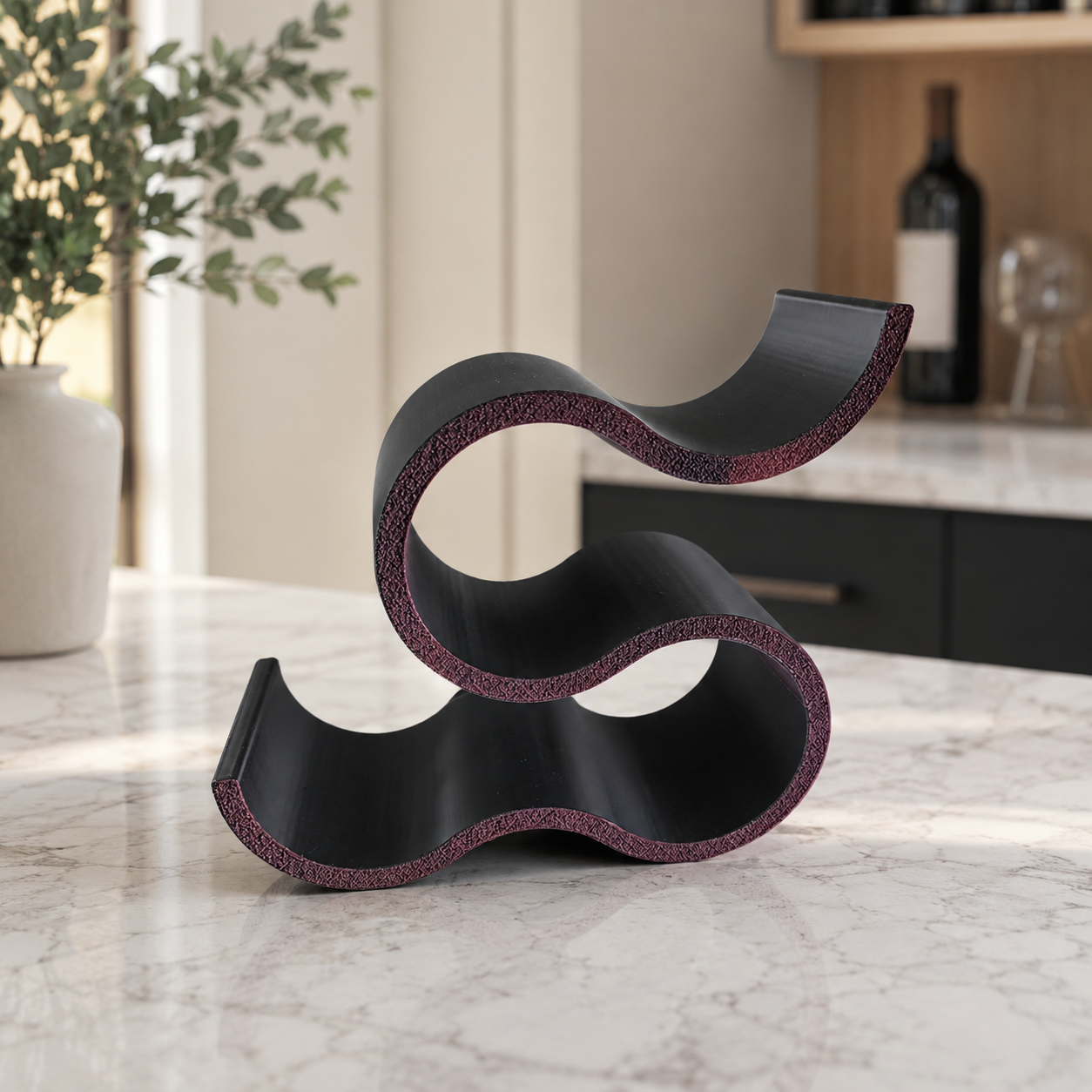 Cava – suport pentru 4 sticle de vin, imprimat 3D - imagine 4