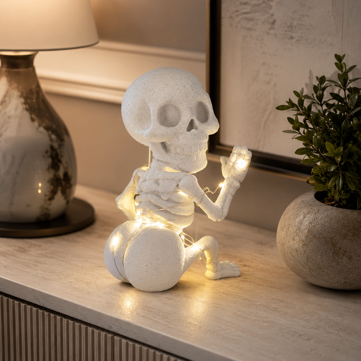 Etern - statuetă decorativă, imprimată 3D, luminițe cadou - imagine 7